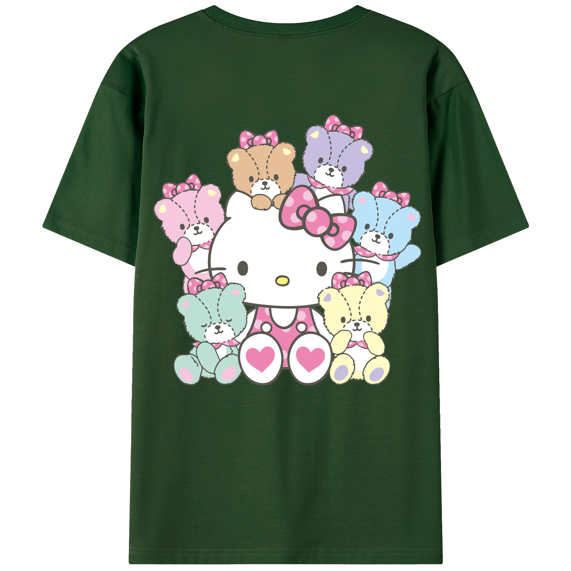 （画像用） Hello Kitty ハローキティ 綿100％半袖Tシャツ（背面プリント）